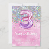 Invitation Rainbow Foil 3e anniversaire (Devant)