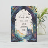Invitation Rainbow Forest Castle Arch Pagan Handfasting (Debout devant)