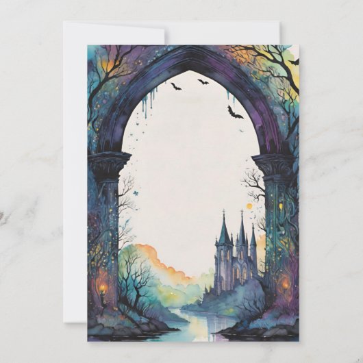 Invitation Rainbow Forest Castle Arch Pagan Handfasting (Dos)