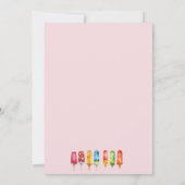 Invitation Rainbow Fruit Popsicle Anniversaire Fête Invitatio (Dos)