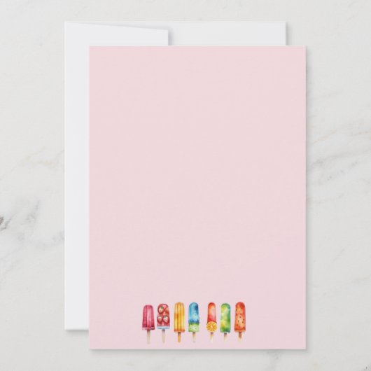 Invitation Rainbow Fruit Popsicle Anniversaire Fête Invitatio (Dos)