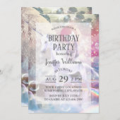 Invitation Rainbow galaxy chat équitation licorne dans l'espa (Devant / Derrière)