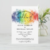 Invitation Rainbow Gay et Lesbian Pride Mme & Mme (Debout devant)