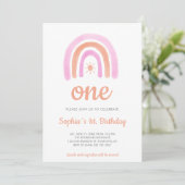 Invitation Rainbow Girl's 1st Birthday Party (Debout devant)