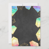 Invitation Rainbow & Gold Gemstones Modern Girls Anniversaire (Dos)