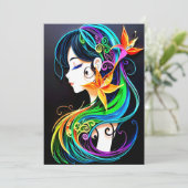 Invitation Rainbow Hair Dream. (Debout devant)