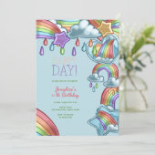 Invitation Rainbow happy day fête d'anniversaire (Debout devant)