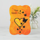 Invitation Rainbow heart and Butterfly (Debout devant)