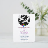Invitation Rainbow Heart Love Doves Lesbian Mariage (Debout devant)