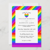 Invitation Rainbow Heart Love is Love Mariage (Devant)