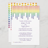Invitation Rainbow Hearts (Devant / Derrière)