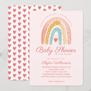 Invitation Rainbow & Hearts en ligne Baby shower virtuel fill
