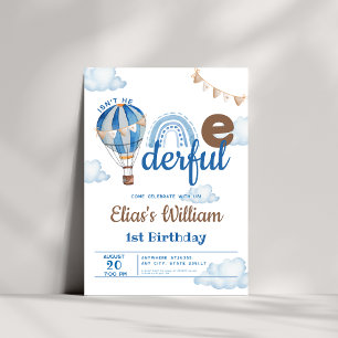 Invitation Rainbow Hot Air Balloon n'est pas le 1er anniversa