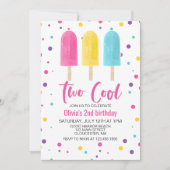 Invitation Rainbow Ice Pop Deux Cool Anniversaire d'été (Devant)