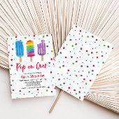 Invitation Rainbow Ice Pop sur l'invitation d'anniversaire