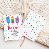 Invitation Rainbow Ice Pops Deux Cool 2e anniversaire Invitat