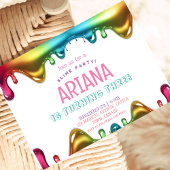 Invitation Rainbow Kids 3ème Slime fête d'anniversaire