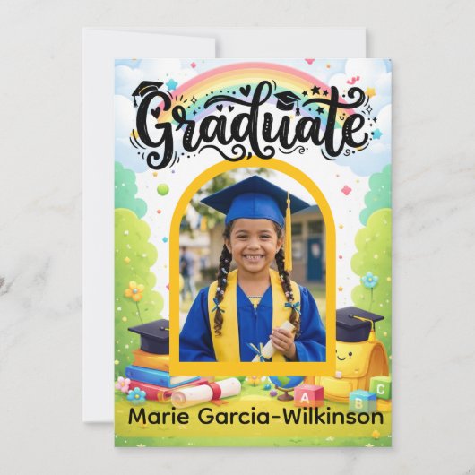 Invitation Rainbow Kindergarten Graduation (Devant)