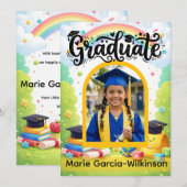 Invitation Rainbow Kindergarten Graduation (Devant / Derrière)