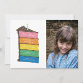 Invitation Rainbow Layer Cake et la fête d'anniversaire de la (Devant)