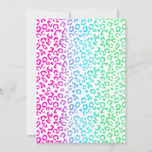 Invitation Rainbow Leopard Party Animaux Anniversaire Invitat (Dos)