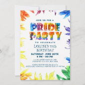 Invitation Rainbow Letters et Backround Fide fête d'anniversa (Devant)