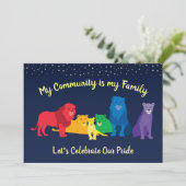 Invitation Rainbow Lion Pride LGBT Pride (Debout devant)