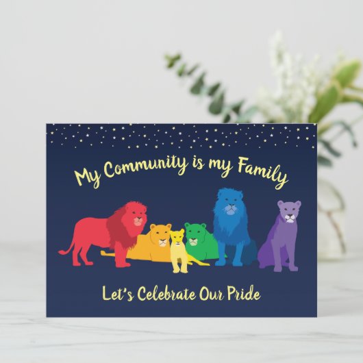 Invitation Rainbow Lion Pride LGBT Pride (Debout devant)