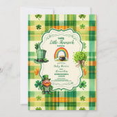 Invitation Rainbow Lucky Little Baby shower Shamrock (Devant)