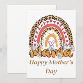 Invitation Rainbow Mama Happy Mother's Day Card (Devant / Derrière)