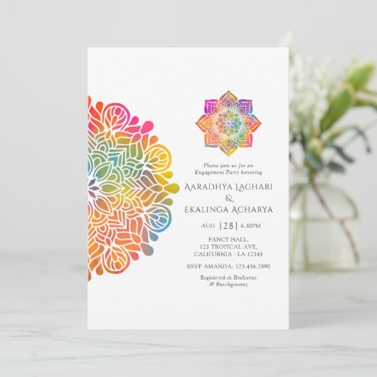 Invitation Rainbow Mandala (Debout devant)