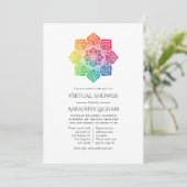 Invitation Rainbow Mandala Indian Virtual Douche (Debout devant)