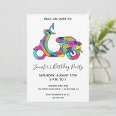 Invitation Rainbow Motor Scooter Fête cyclable (Debout devant)