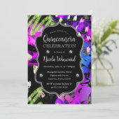 Invitation Rainbow Neon Parties scintillant Abstraite Quincea (Debout devant)