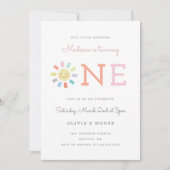 Invitation Rainbow One Fête d'anniversaire pour enfants Invit (Devant)