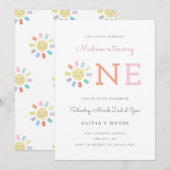 Invitation Rainbow One Fête d'anniversaire pour enfants Invit (Devant / Derrière)