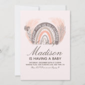 Invitation Rainbow Pampas Doodle Baby shower bohème (Devant)