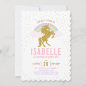 Invitation Rainbow Parties scintillant Unicorn Anniversaire F (Devant)