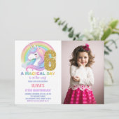 Invitation Rainbow Parties scintillant Unicorn Anniversaire I (Debout devant)