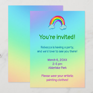 Invitation Rainbow Party
