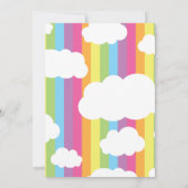 Invitation Rainbow Pastel Cute Enfants 1er Anniversaire Fête (Dos)