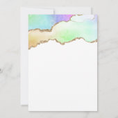 Invitation Rainbow Pastel Gold Agate Geode Toute année Annive (Dos)