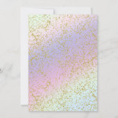 Invitation Rainbow Pastel Gold Dots Unicorn Anniversaire (Dos)