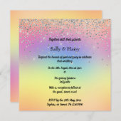 Invitation Rainbow Pastel Sparkle Diamond Mariage (Devant / Derrière)