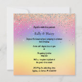 Invitation Rainbow Pastel Sparkle Diamond Mariage (Devant)