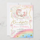 Invitation Rainbow Pastel Unicorn Magical Birthday (Devant)