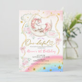 Invitation Rainbow Pastel Unicorn Magical Birthday (Debout devant)