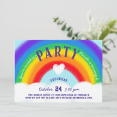Invitation Rainbow Pastels Photo Anniversaire (Debout devant)