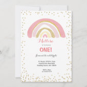 Invitation Rainbow Pink 1er Birthday (Devant)