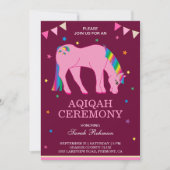 Invitation Rainbow Pony Baby Girl Aqiqah (Devant)
